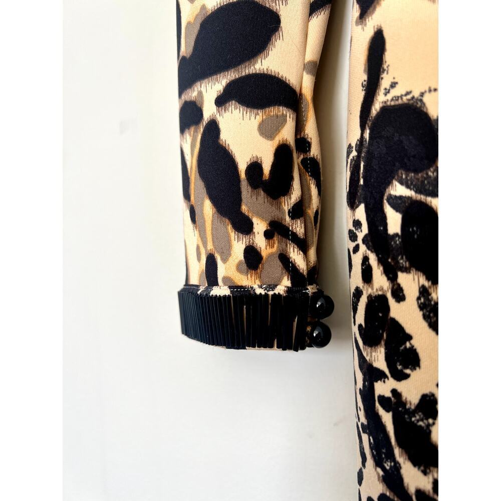 Bebe Animal Leopard Print Bodycon Long Sleeve Mini Dress Size S/Petite Women's - Picture 4 of 9